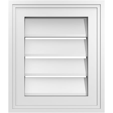 Ekena Millwork Vertical Surface Mount PVC Gable Vent: Functional, w/ 2"W x 1-1/2"P Brickmould Frame, 12"W x 14"H GVPVE12X1402SF